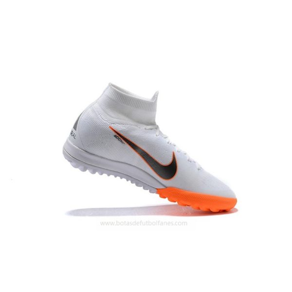 Nike Hombres Mercurial SuperflyX VI Elite TF Blanco Naranja Negro